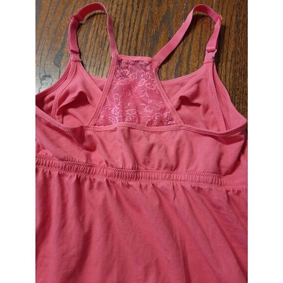Medium Leading Lady Azalea Nursing Tank Top Pink Lace Racerback Built in Bra - Picture 5 of 5